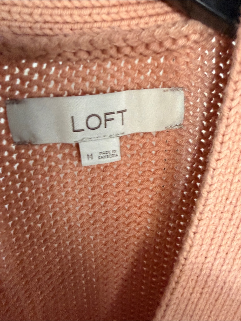 LOFT Peach Open-Front Button Cardigan - Picture 4 of 7